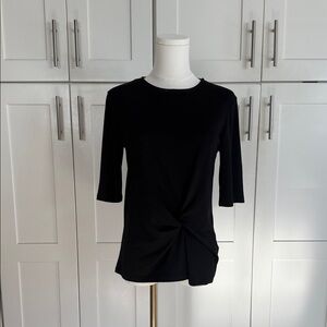 Topshop Elegant Black Twist Short Sleeve Tee